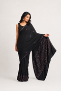 Black Kashmiri Embroidered Saree | Elegant Floral Handwork Designer Saree